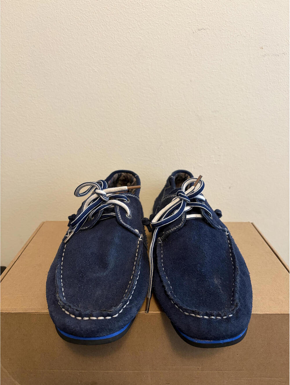 Steve Madden Men's Blue Sueded Boat Shoes (Size 10.5)